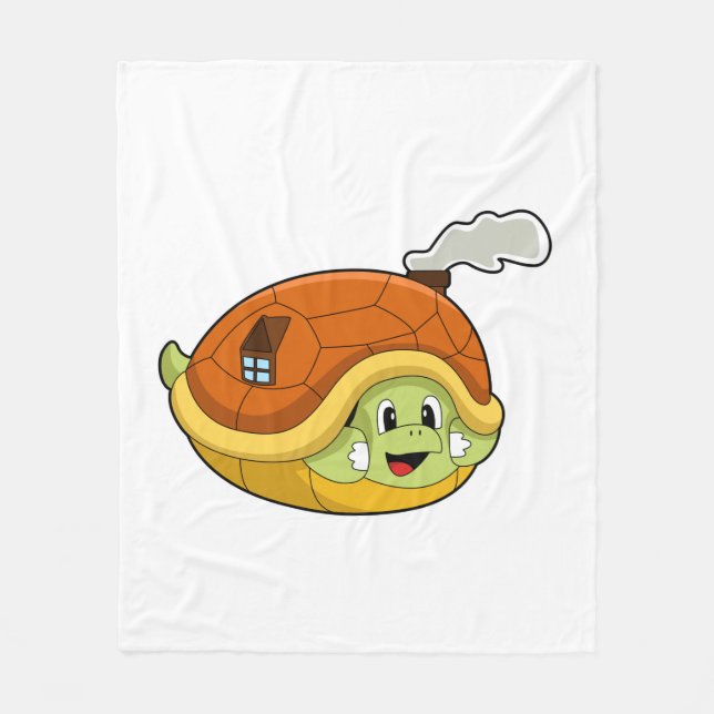 Turtle with Shell as House Fleece Blanket (Front)