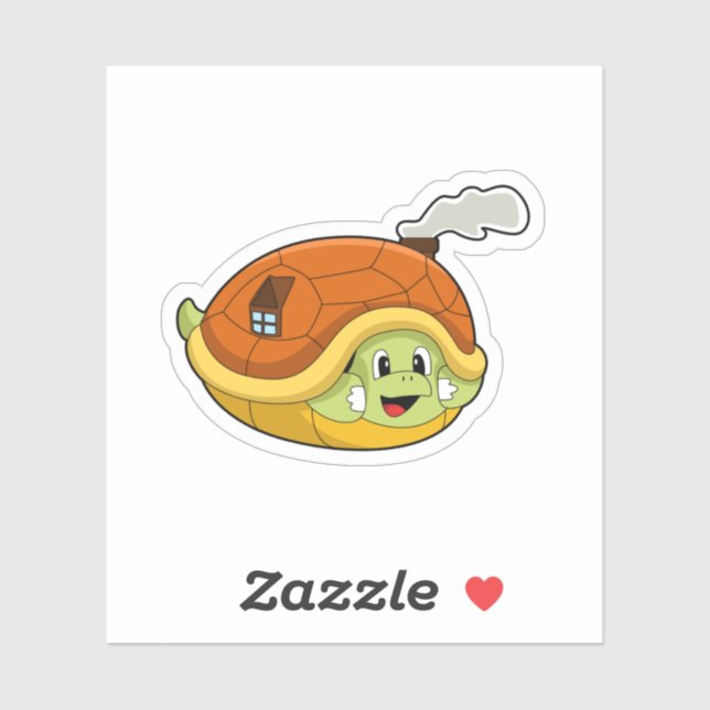 Turtle with Shell as House Sticker (Sheet)