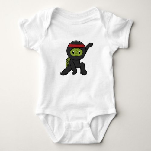 Turtle with Shell as Ninja Baby Bodysuit