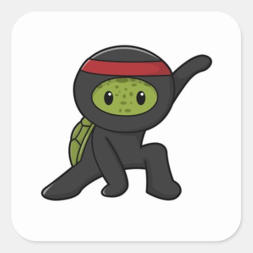 Turtle with Shell as Ninja Square Sticker