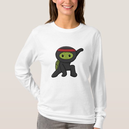 Turtle with Shell as Ninja T_Shirt