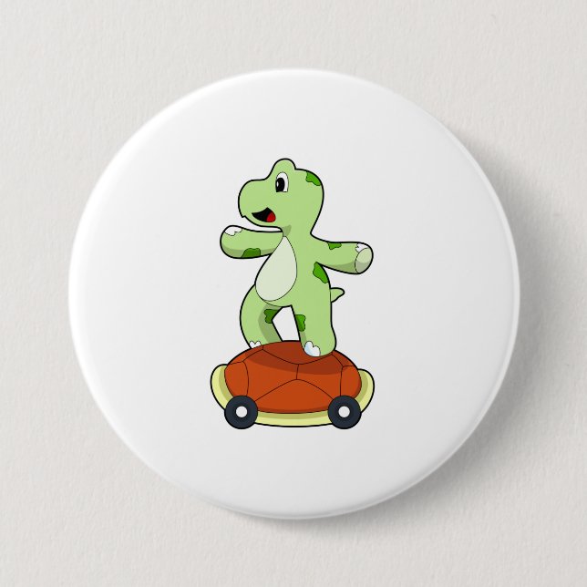 Turtle with Shell as Skateboard Button (Front)
