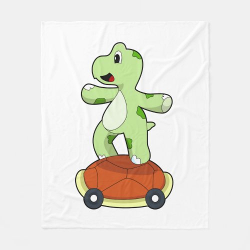 Turtle with Shell as Skateboard Fleece Blanket