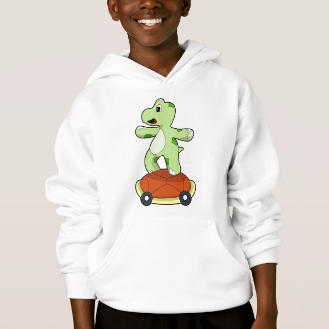 Turtle with Shell as Skateboard Hoodie (Front)