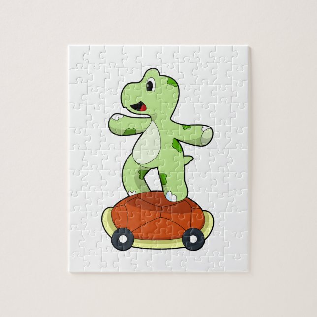 Turtle with Shell as Skateboard Jigsaw Puzzle (Vertical)