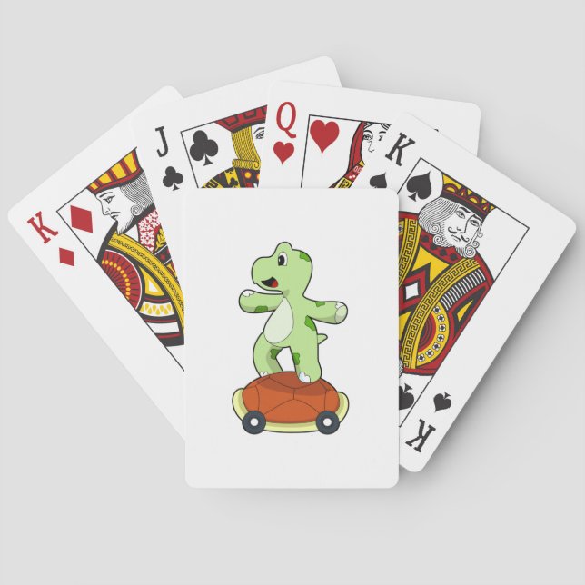 Turtle with Shell as Skateboard Poker Cards (Back)