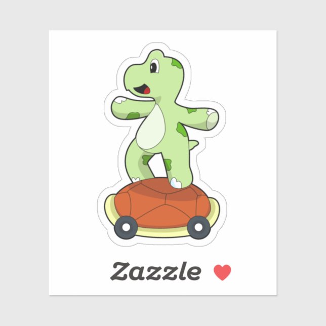 Turtle with Shell as Skateboard Sticker (Sheet)