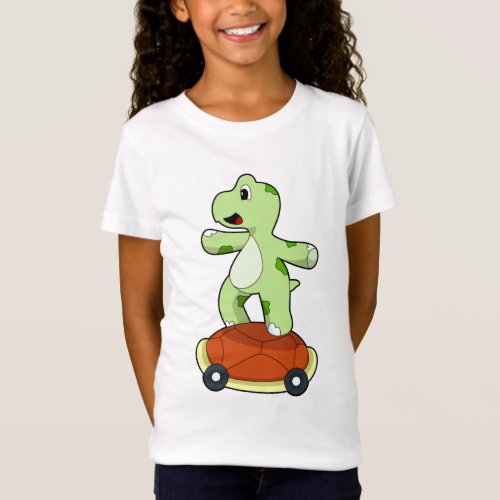 Turtle with Shell as Skateboard T_Shirt
