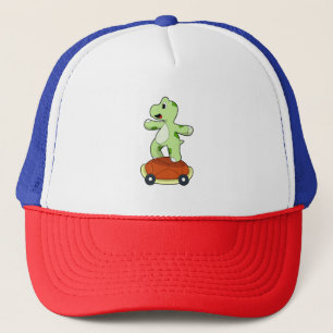 Turtle with Shell as Skateboard Trucker Hat