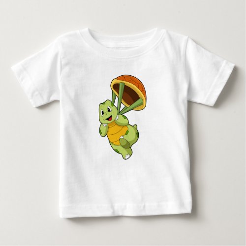 Turtle with Shell as Skydiver Baby T_Shirt