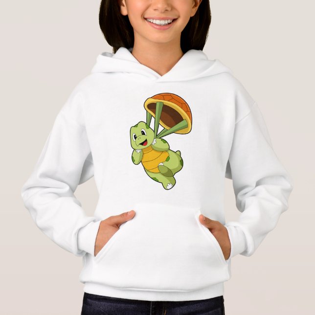 Turtle with Shell as Skydiver Hoodie (Front)