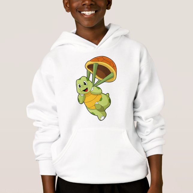 Turtle with Shell as Skydiver Hoodie (Front)