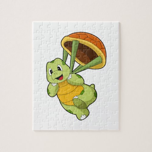 Turtle with Shell as Skydiver Jigsaw Puzzle
