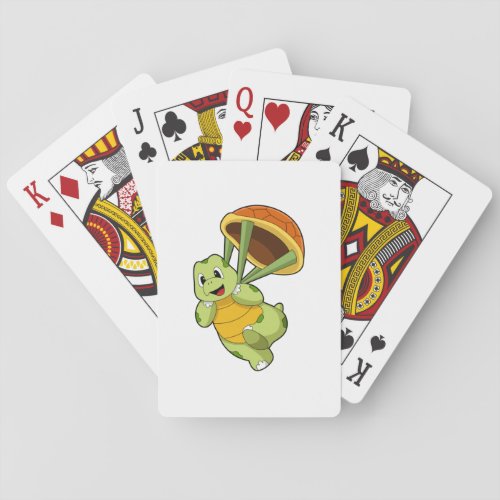 Turtle with Shell as Skydiver Playing Cards