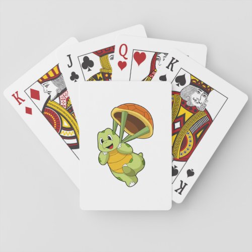 Turtle with Shell as Skydiver Poker Cards