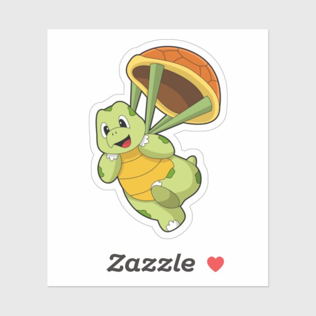 Turtle with Shell as Skydiver Sticker (Sheet)