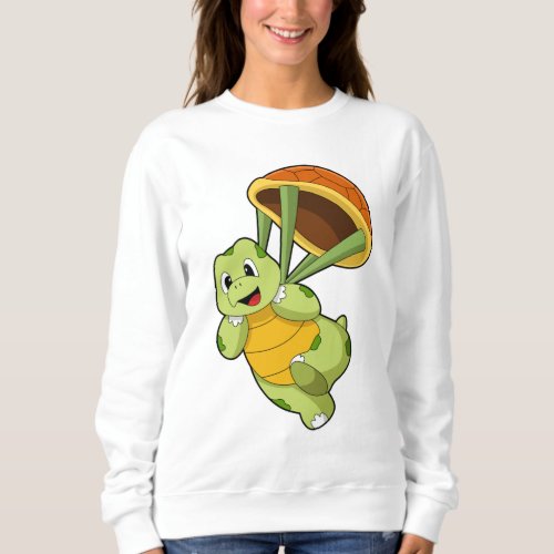 Turtle with Shell as Skydiver Sweatshirt