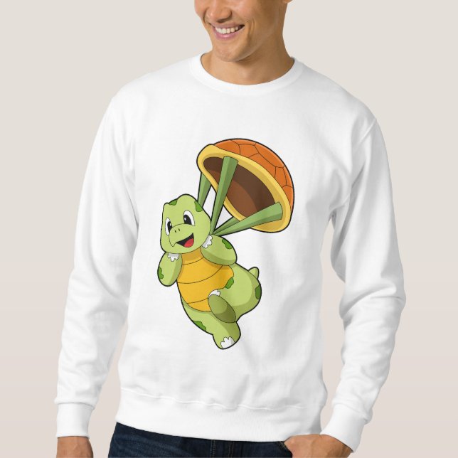 Turtle with Shell as Skydiver Sweatshirt (Front)