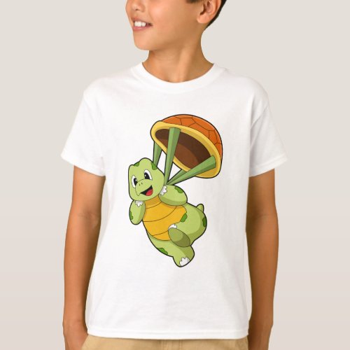 Turtle with Shell as Skydiver T_Shirt