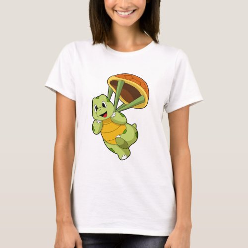 Turtle with Shell as Skydiver T_Shirt