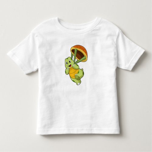 Turtle with Shell as Skydiver Toddler T_shirt