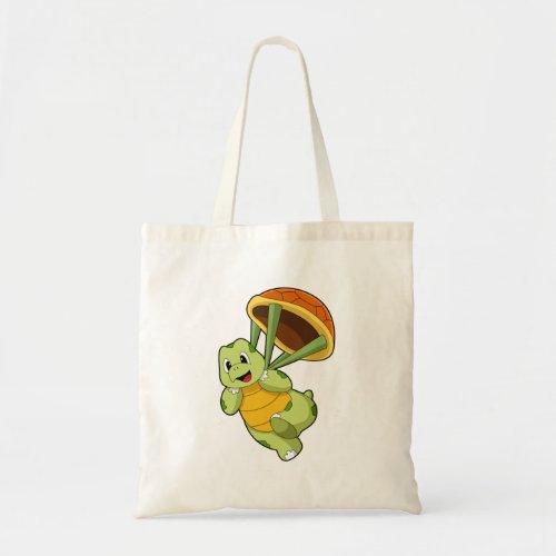 Turtle with Shell as Skydiver Tote Bag