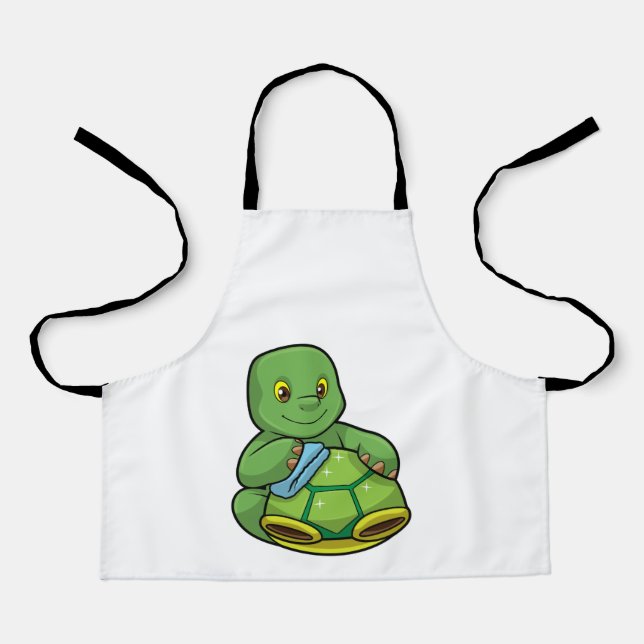 Turtle with Shell & Cleaning rag Apron (Front)