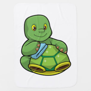 Turtle with Shell & Cleaning rag Baby Blanket