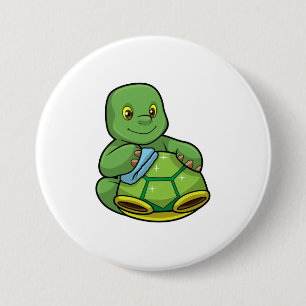 Turtle with Shell & Cleaning rag Button