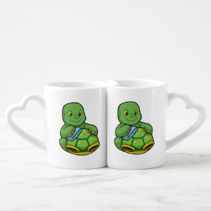 Turtle with Shell & Cleaning rag Coffee Mug Set