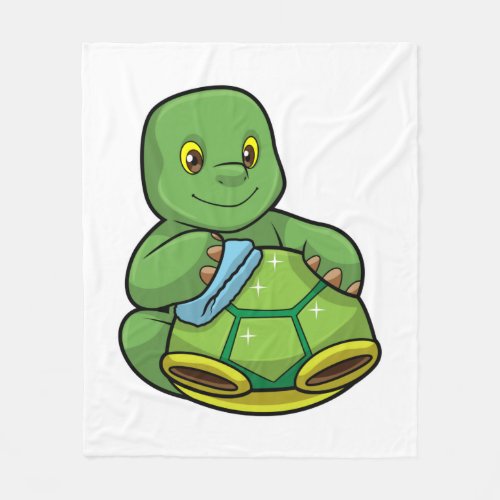 Turtle with Shell  Cleaning rag Fleece Blanket