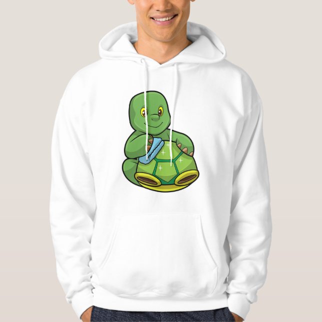 Turtle with Shell & Cleaning rag Hoodie (Front)