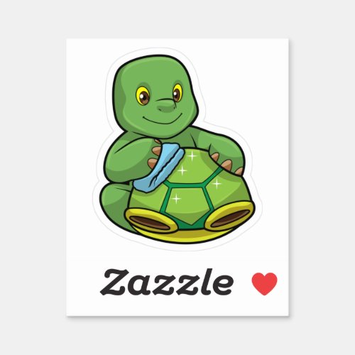 Turtle with Shell  Cleaning rag Sticker