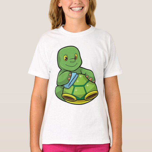 Turtle with Shell & Cleaning rag T-Shirt (Front)