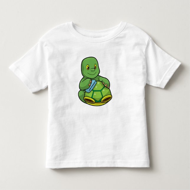 Turtle with Shell & Cleaning rag Toddler T-shirt (Front)