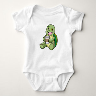 Turtle with Shell & Coffee to go Baby Bodysuit