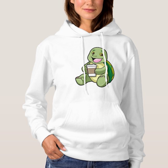 Turtle with Shell & Coffee to go Hoodie (Front)