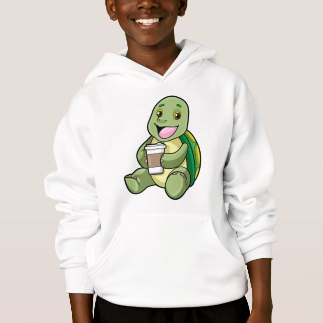 Turtle with Shell & Coffee to go Hoodie (Front)