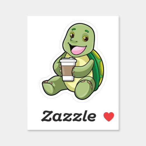 Turtle with Shell  Coffee to go Sticker