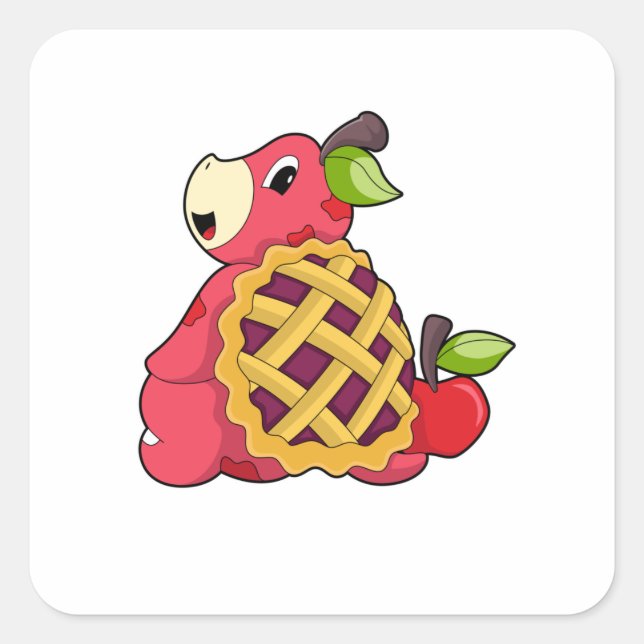 Turtle with Shell Square Sticker (Front)