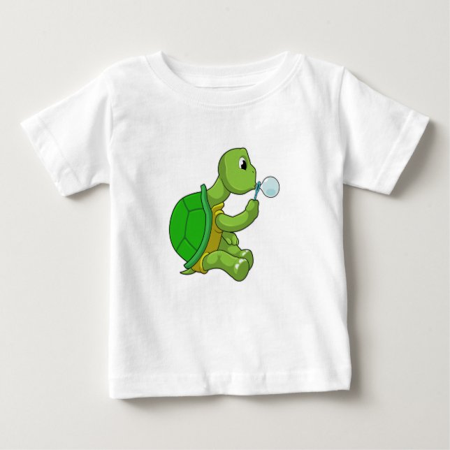 Turtle with Soap bubbles Baby T-Shirt (Front)