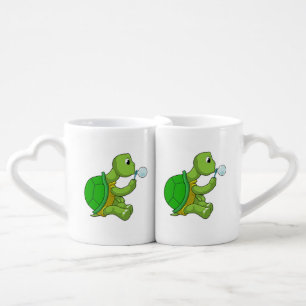Turtle with Soap bubbles Coffee Mug Set