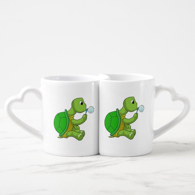 Turtle with Soap bubbles Coffee Mug Set (Front Nesting)