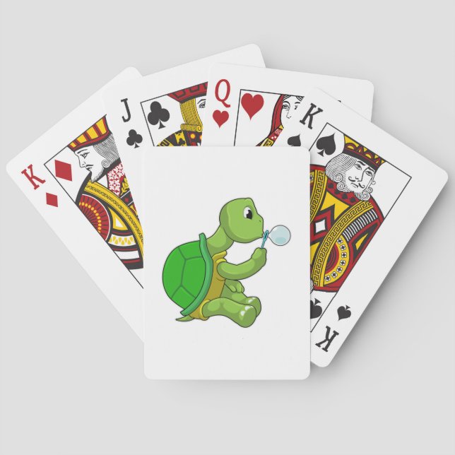 Turtle with Soap bubbles Poker Cards (Back)