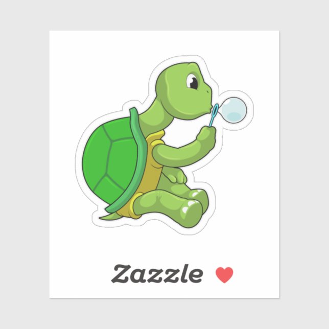 Turtle with Soap bubbles Sticker (Sheet)