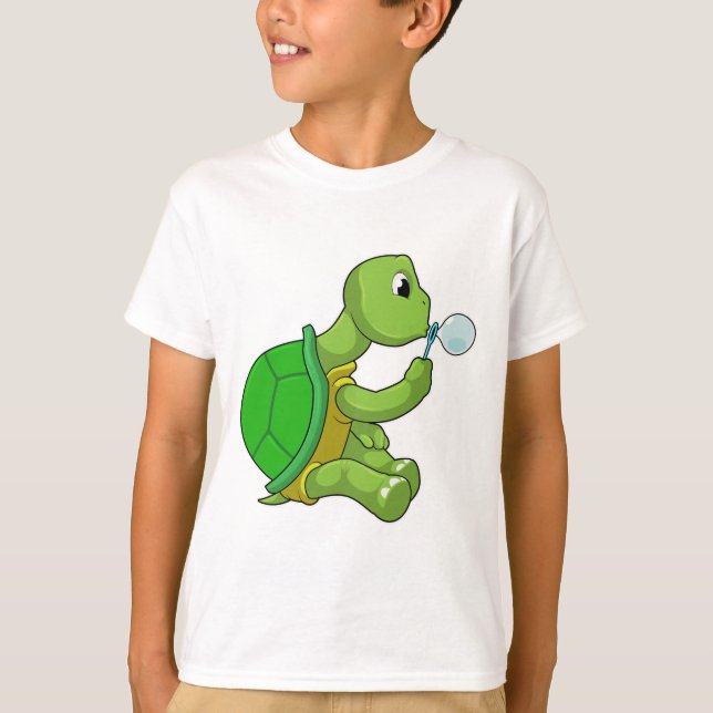 Turtle with Soap bubbles T-Shirt (Front)