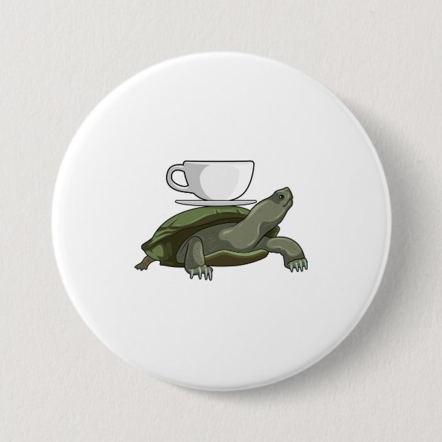 Turtle with Teacup Button (Front)
