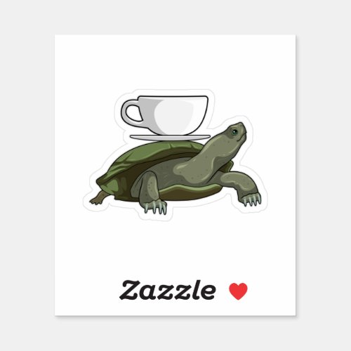 Turtle with Teacup Sticker