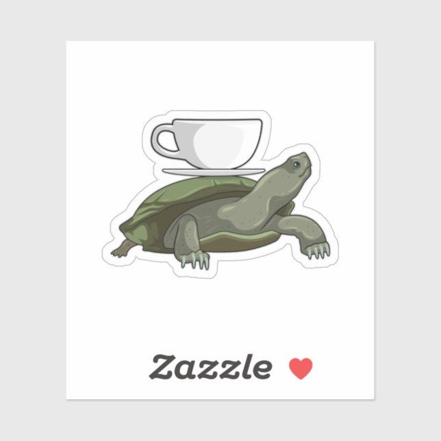Turtle with Teacup Sticker (Sheet)