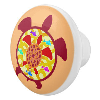 Turtle Within Turtle Ceramic Knob